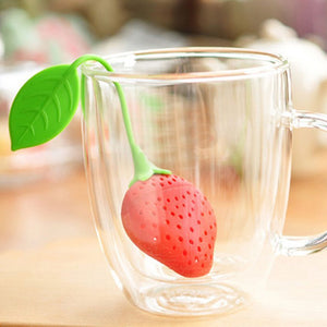 1pc Silicone Strawberry Tea Strainer