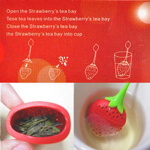 1pc Silicone Strawberry Tea Strainer