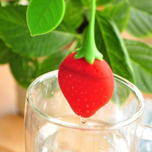 1pc Silicone Strawberry Tea Strainer