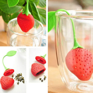 1pc Silicone Strawberry Tea Strainer